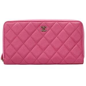 CHANEL Pink Caviar Leather Wallet